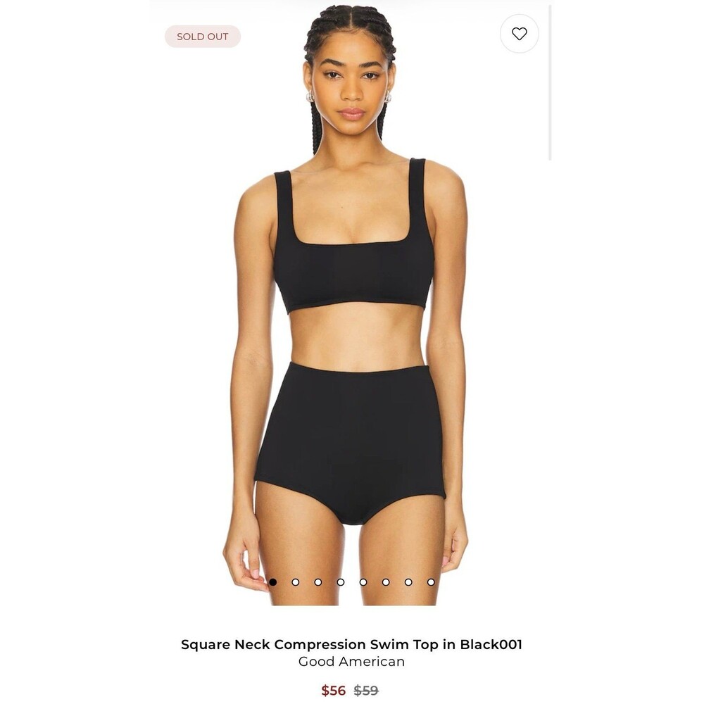 Good American Square Neck Compression Swim Top